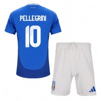 Maglie da calcio Italia Lorenzo Pellegrini #10 Prima Maglia Bambino Europei 2024 Manica Corta (+ Pantaloni corti)